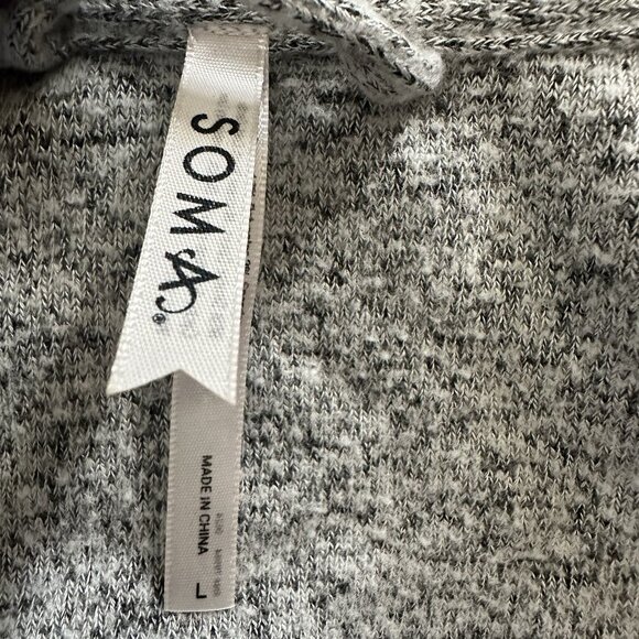 Soma Womens Large Heather Gray Soft Open Cardigan Loungewear Robe Pockets Rayon - Picture 9 of 11